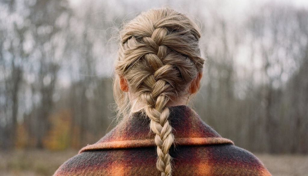 A picture of the Taylor Swift's braided pony tail.